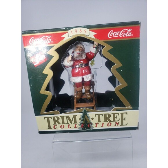 Coca Cola Trim A Tree Collection 1965 Santa Decorating Lights Ornament 1993 VTG - Picture 1 of 16